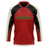 Custom Unisex Red & Black Pattern Hockey Jersey