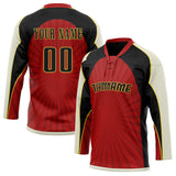 Custom Unisex Red & Black Pattern Hockey Jersey