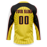 Custom Unisex Yellow & Black Pattern Hockey Jersey