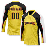 Custom Unisex Yellow & Black Pattern Hockey Jersey