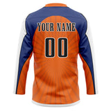 Custom Unisex Orange & Royal Pattern Hockey Jersey