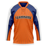 Custom Unisex Orange & Royal Pattern Hockey Jersey