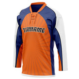 Custom Unisex Orange & Royal Pattern Hockey Jersey