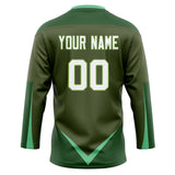 Custom Unisex Oliv & Green Pattern Hockey Jersey