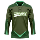 Custom Unisex Oliv & Green Pattern Hockey Jersey