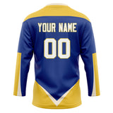 Custom Unisex Royal & Yellow Pattern Hockey Jersey