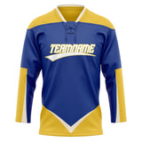 Custom Unisex Royal & Yellow Pattern Hockey Jersey