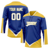 Custom Unisex Royal & Yellow Pattern Hockey Jersey