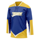 Custom Unisex Royal & Yellow Pattern Hockey Jersey