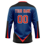 Custom Unisex Royal & Black Pattern Hockey Jersey