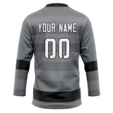 Custom Unisex Gray & Black Pattern Hockey Jersey