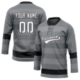 Custom Unisex Gray & Black Pattern Hockey Jersey