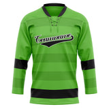 Custom Unisex Green & Black Pattern Hockey Jersey