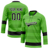 Custom Unisex Green & Black Pattern Hockey Jersey