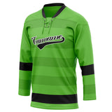 Custom Unisex Green & Black Pattern Hockey Jersey