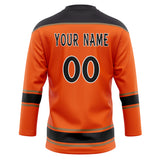 Custom Unisex Orange & Black Pattern Hockey Jersey