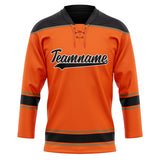 Custom Unisex Orange & Black Pattern Hockey Jersey