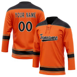 Custom Unisex Orange & Black Pattern Hockey Jersey