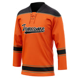 Custom Unisex Orange & Black Pattern Hockey Jersey