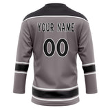 Custom Unisex Gray & Black Pattern Hockey Jersey