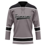 Custom Unisex Gray & Black Pattern Hockey Jersey