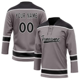 Custom Unisex Gray & Black Pattern Hockey Jersey