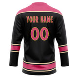 Custom Unisex Black & Pink Pattern Hockey Jersey