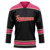 Custom Unisex Black & Pink Pattern Hockey Jersey