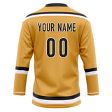 Custom Unisex Yellow & Black Pattern Hockey Jersey