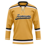 Custom Unisex Yellow & Black Pattern Hockey Jersey