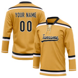 Custom Unisex Yellow & Black Pattern Hockey Jersey