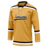 Custom Unisex Yellow & Black Pattern Hockey Jersey