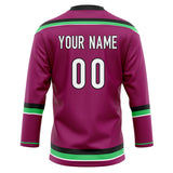 Custom Unisex Purple & Black Pattern Hockey Jersey