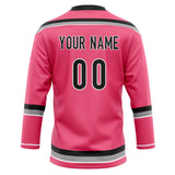 Custom Unisex Pink & Black Pattern Hockey Jersey