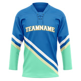 Custom Unisex Blue & White Pattern Hockey Jersey