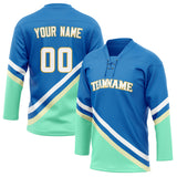 Custom Unisex Blue & White Pattern Hockey Jersey