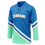 Custom Unisex Blue & White Pattern Hockey Jersey