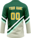 Custom Unisex Kelly Green & Gray Pattern Hockey Jersey