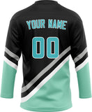 Custom Unisex Black & Teal Pattern Hockey Jersey