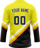 Custom Unisex Yellow & Black Pattern Hockey Jersey