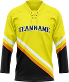 Custom Unisex Yellow & Black Pattern Hockey Jersey