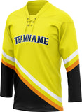 Custom Unisex Yellow & Black Pattern Hockey Jersey