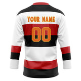 Custom Unisex White & Black Pattern Hockey Jersey