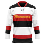 Custom Unisex White & Black Pattern Hockey Jersey