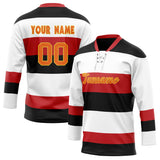 Custom Unisex White & Black Pattern Hockey Jersey