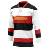 Custom Unisex White & Black Pattern Hockey Jersey