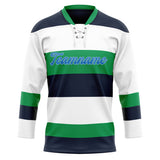 Custom Unisex White & Black Pattern Hockey Jersey