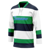 Custom Unisex White & Black Pattern Hockey Jersey