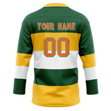 Custom Unisex Kelly Green & Yellow Pattern Hockey Jersey