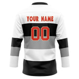 Custom Unisex White & Black Pattern Hockey Jersey